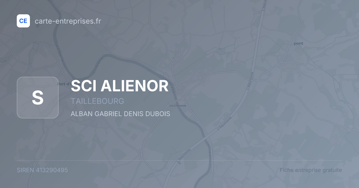 SCI ALIENOR — 413290495 — fiche entreprise