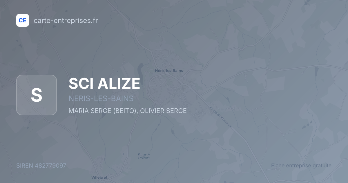 SCI ALIZE — 482779097 — fiche entreprise