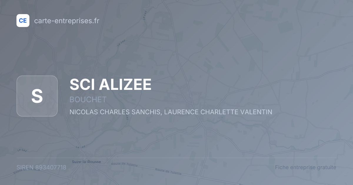 SCI ALIZEE — 893407718 — fiche entreprise