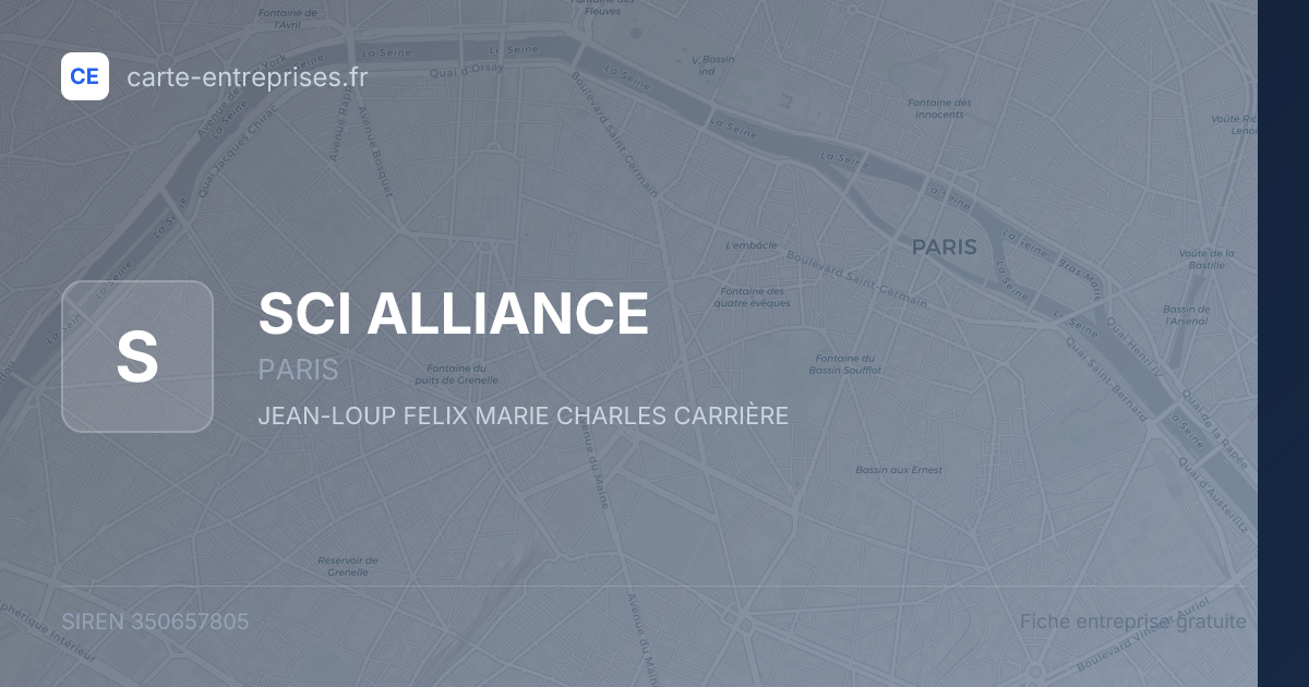 SCI ALLIANCE — 350657805 — fiche entreprise