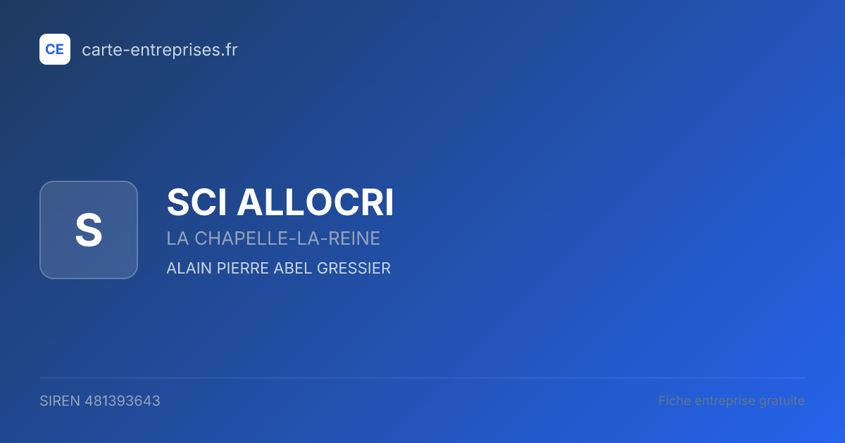 SCI ALLOCRI — 481393643 — fiche entreprise