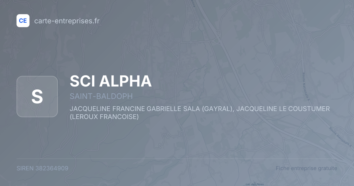 SCI ALPHA — 382364909 — fiche entreprise