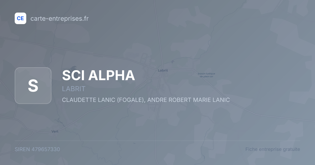 SCI ALPHA — 479657330 — fiche entreprise