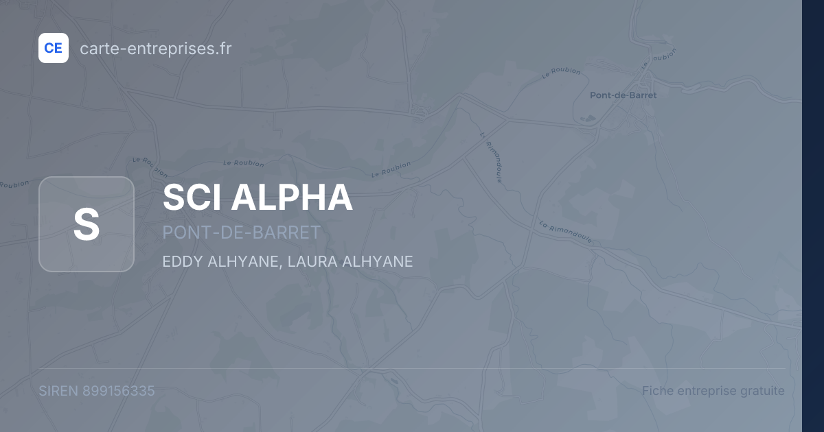 SCI ALPHA — 899156335 — fiche entreprise