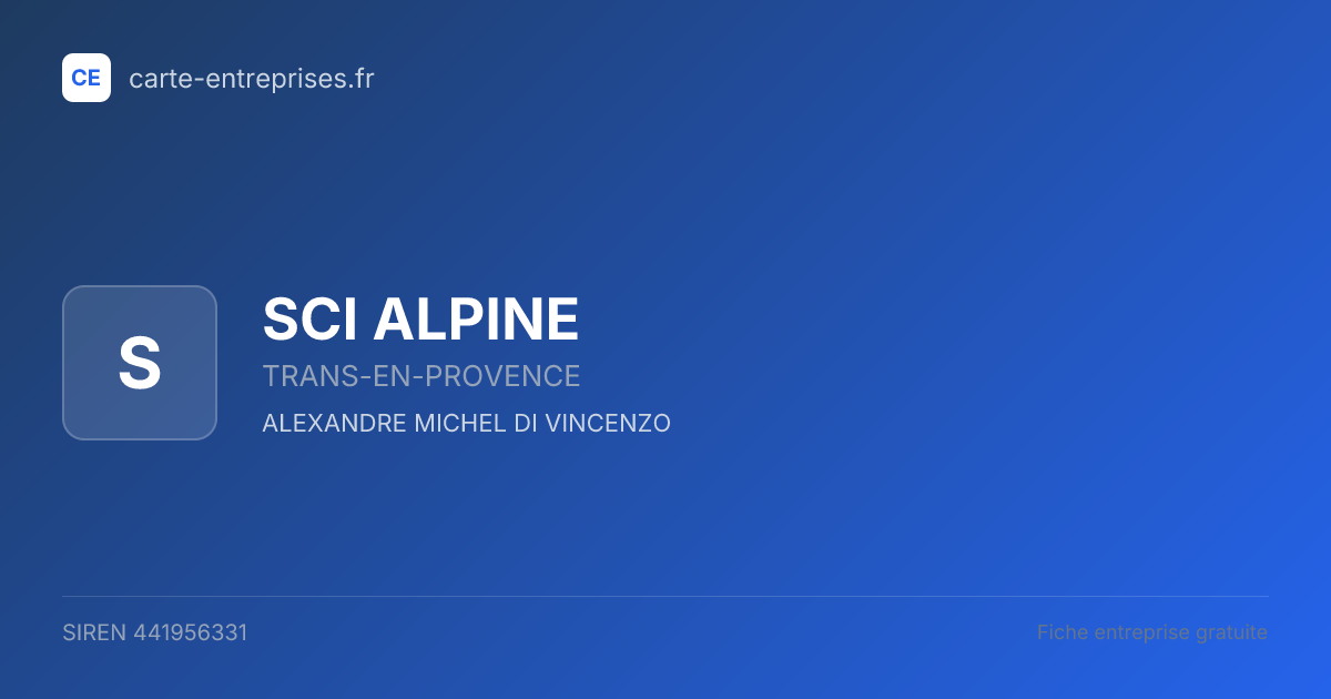 SCI ALPINE — 441956331 — fiche entreprise