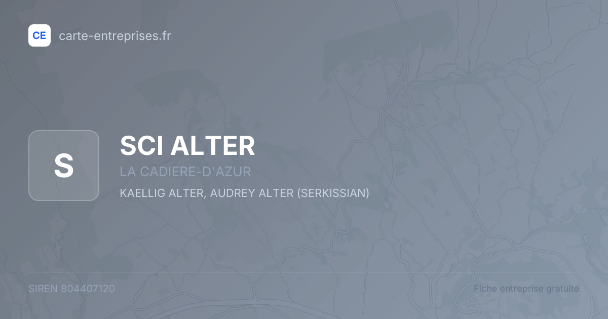 SCI ALTER — 804407120 — fiche entreprise