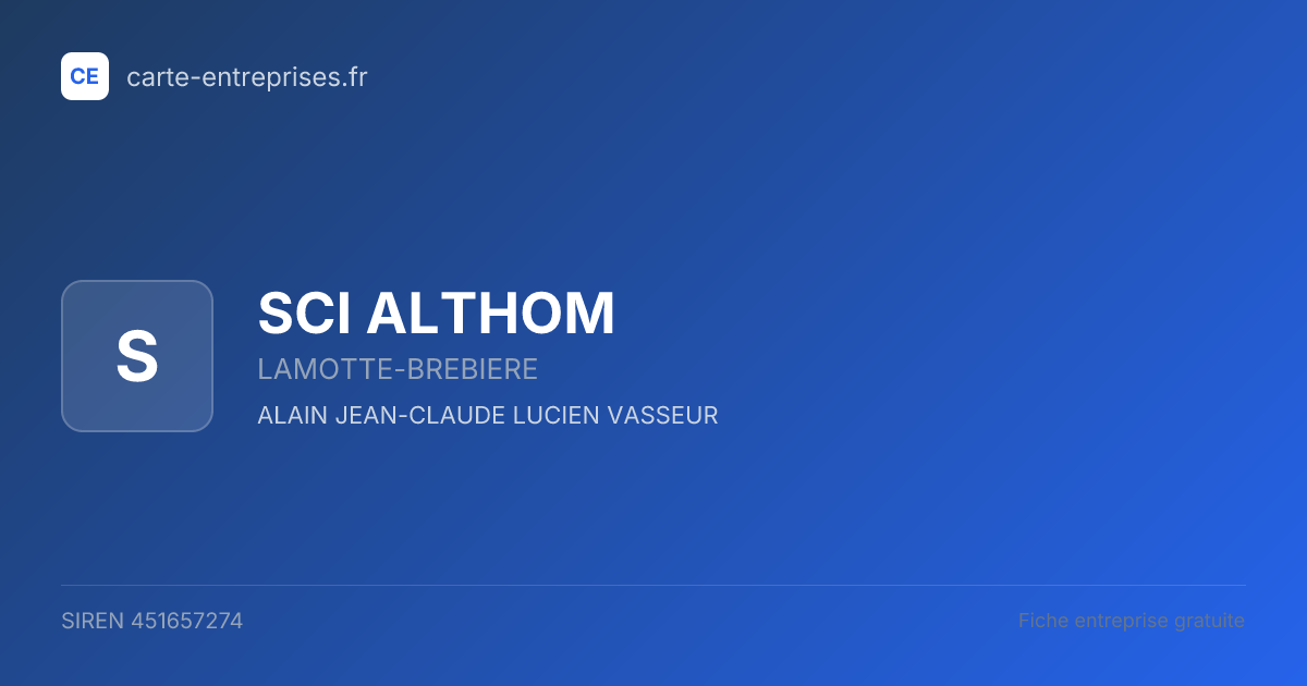 SCI ALTHOM — 451657274 — fiche entreprise