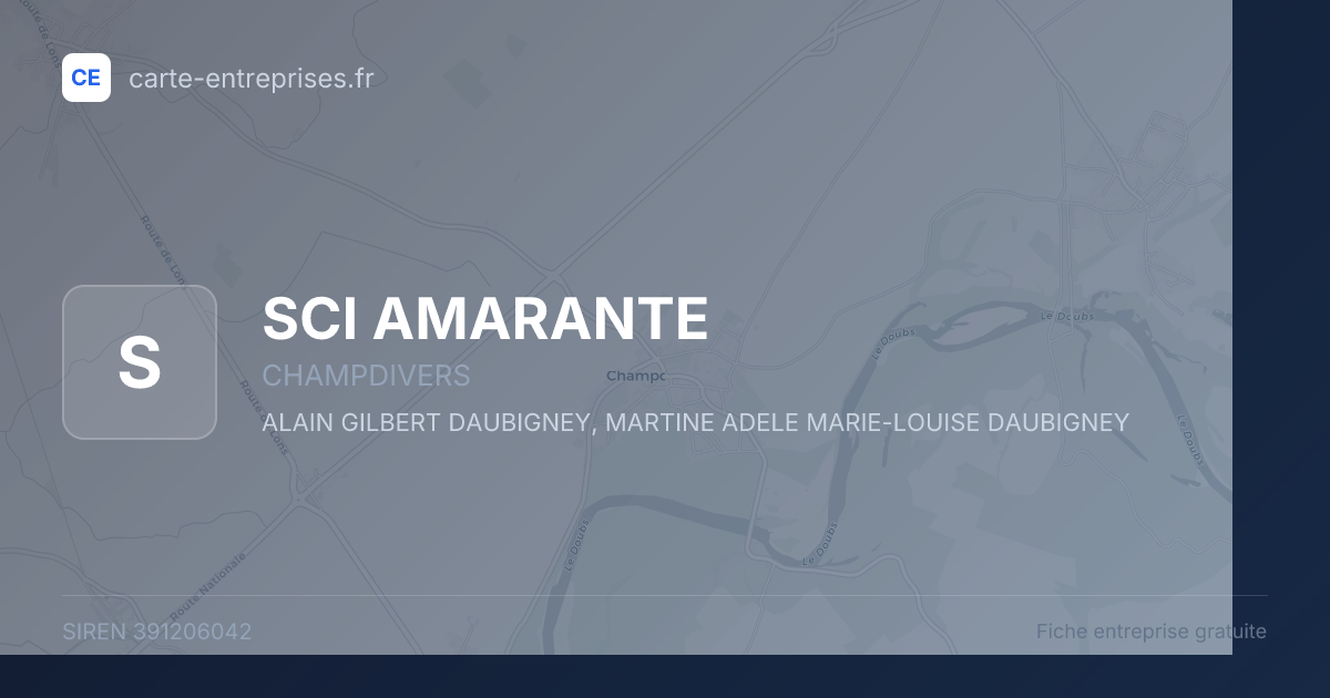 SCI AMARANTE — 391206042 — fiche entreprise