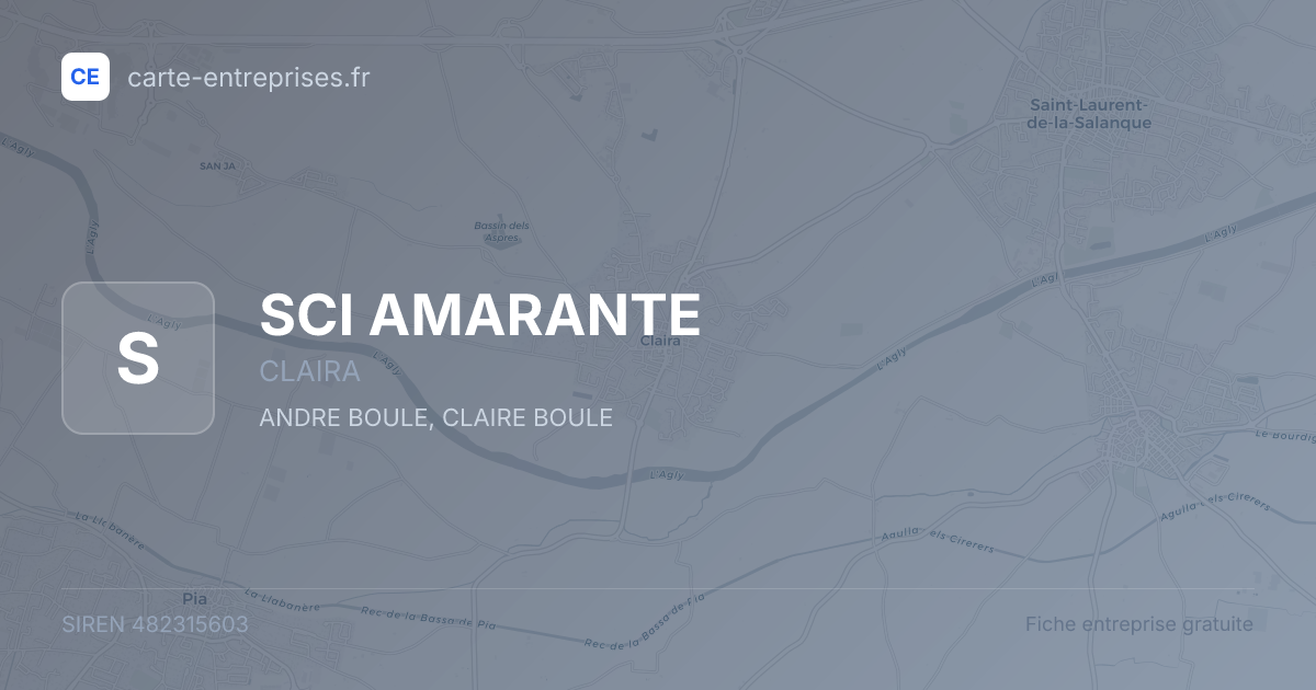 SCI AMARANTE — 482315603 — fiche entreprise
