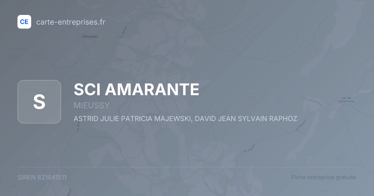 SCI AMARANTE — 821641511 — fiche entreprise