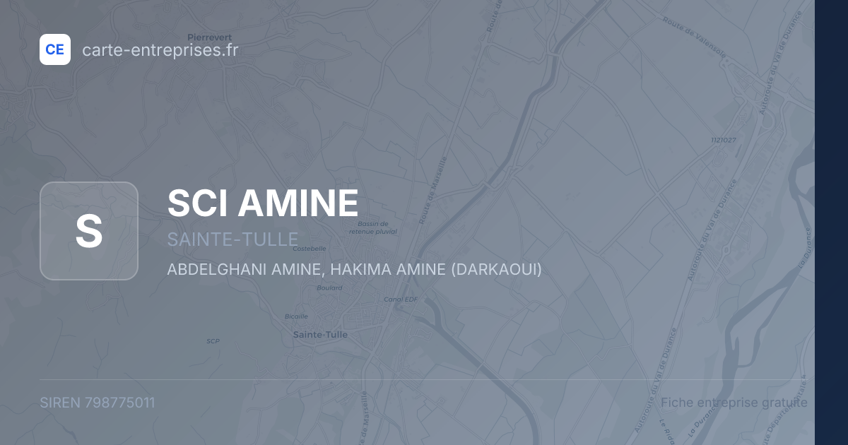 SCI AMINE — 798775011 — fiche entreprise