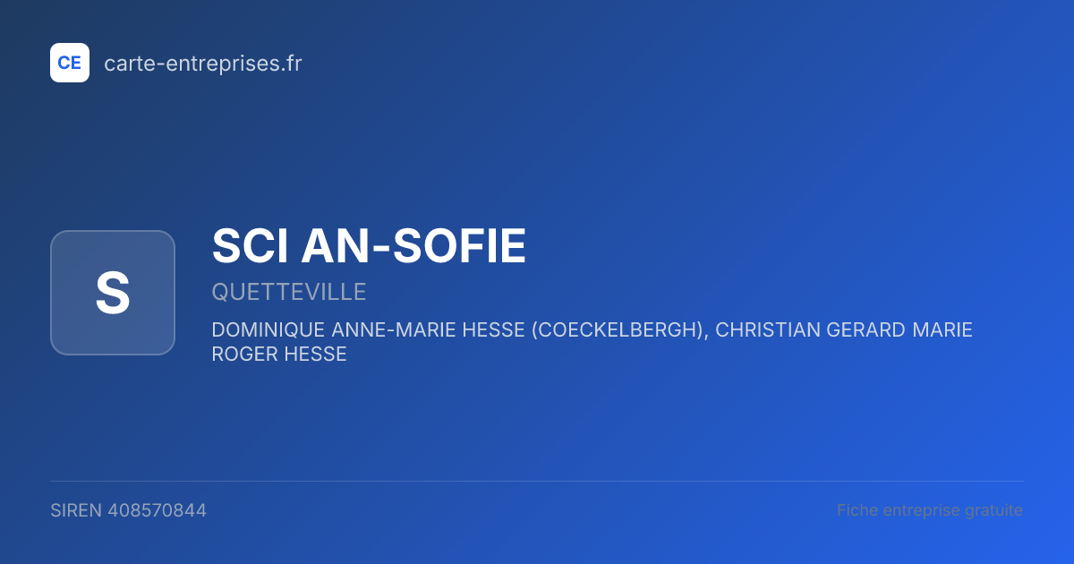 SCI AN-SOFIE — 408570844 — fiche entreprise