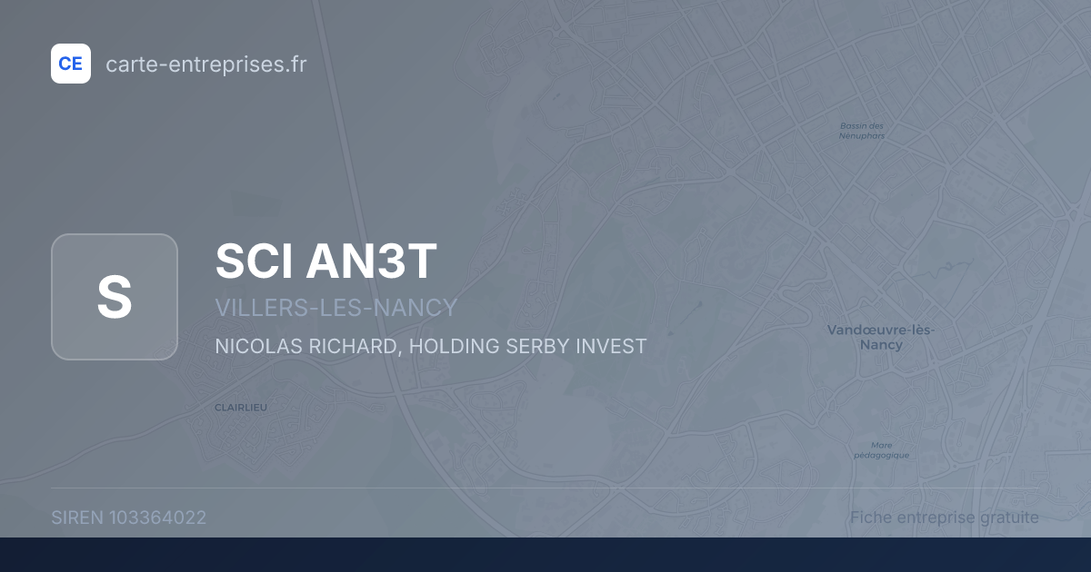SCI AN3T — 103364022 — fiche entreprise
