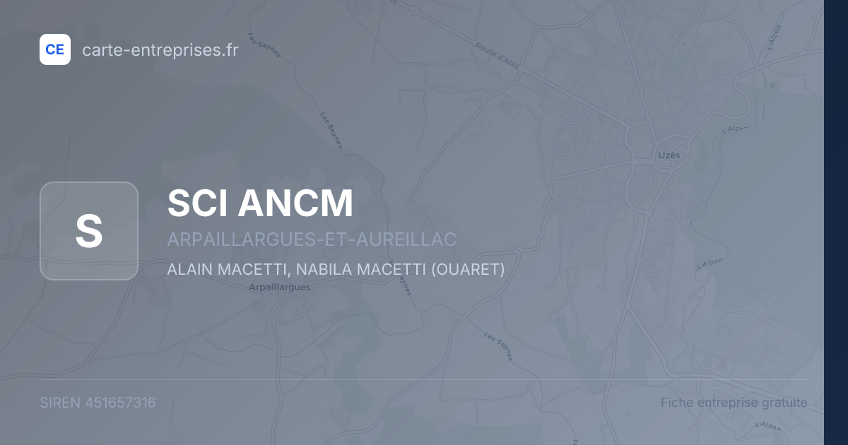 SCI ANCM — 451657316 — fiche entreprise