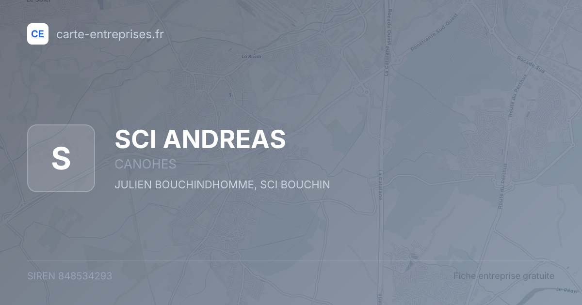 SCI ANDREAS — 848534293 — fiche entreprise