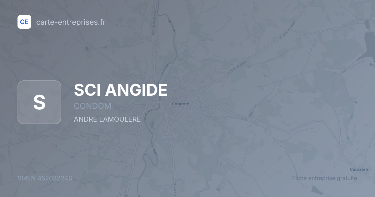 SCI ANGIDE — 452032246 — fiche entreprise