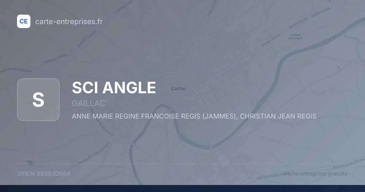 SCI ANGLE — 393930664 — fiche entreprise