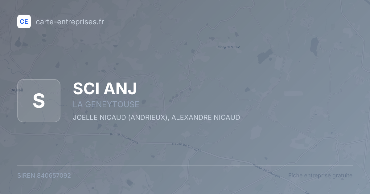 SCI ANJ — 840657092 — fiche entreprise