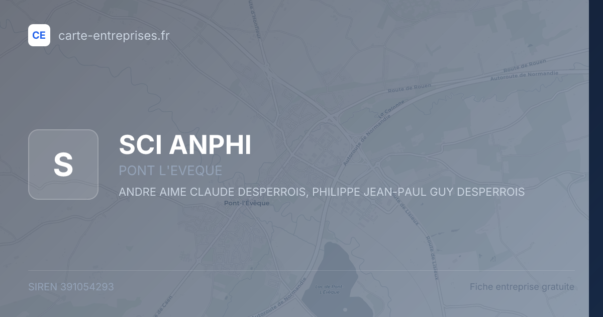 SCI ANPHI — 391054293 — fiche entreprise