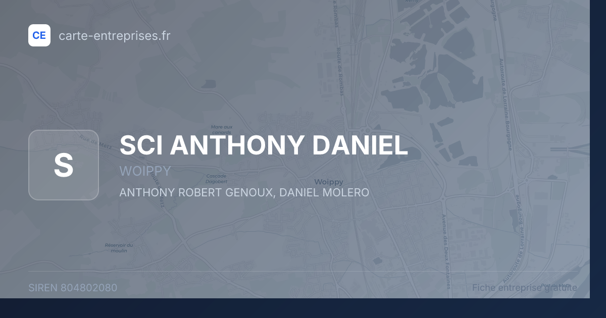 SCI ANTHONY DANIEL — 804802080 — fiche entreprise