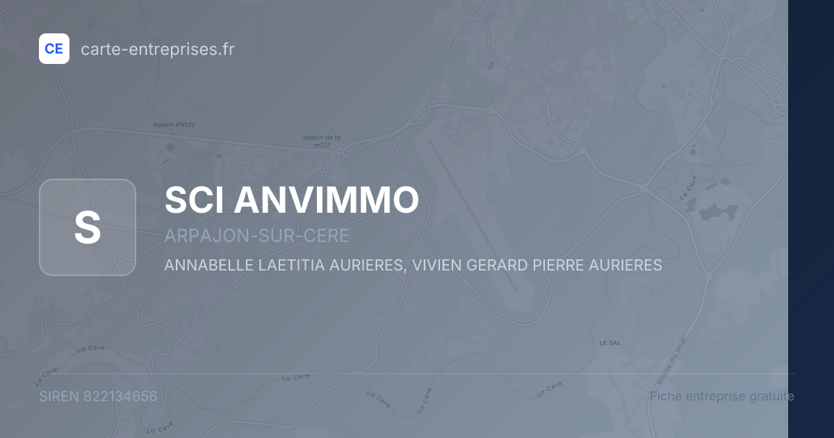 SCI ANVIMMO — 822134656 — fiche entreprise