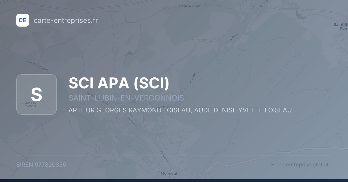 SCI APA (SCI) — 977820356 — fiche entreprise