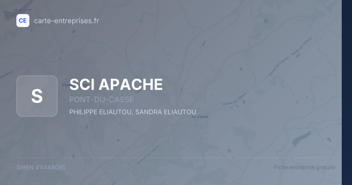 SCI APACHE — 411449085 — fiche entreprise
