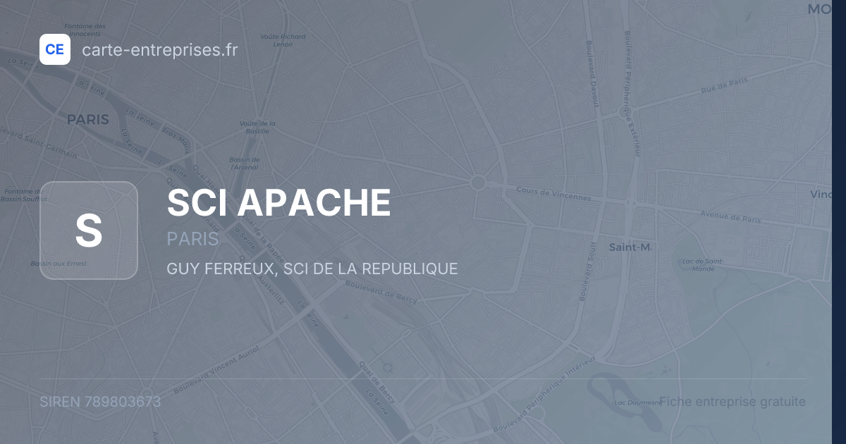 SCI APACHE — 789803673 — fiche entreprise