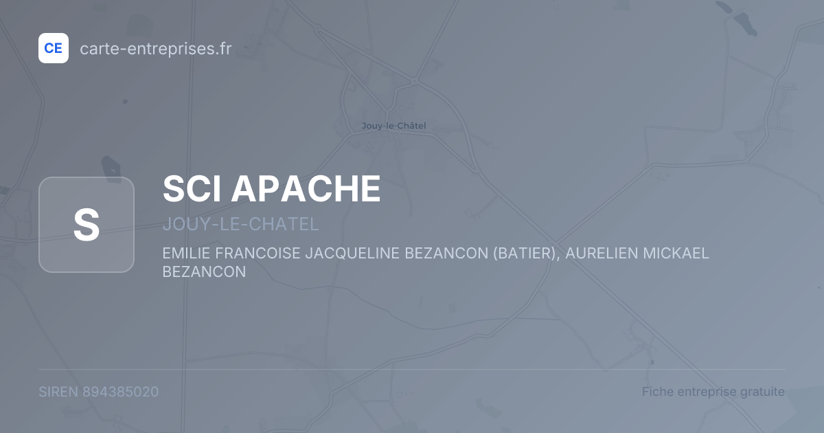 SCI APACHE — 894385020 — fiche entreprise