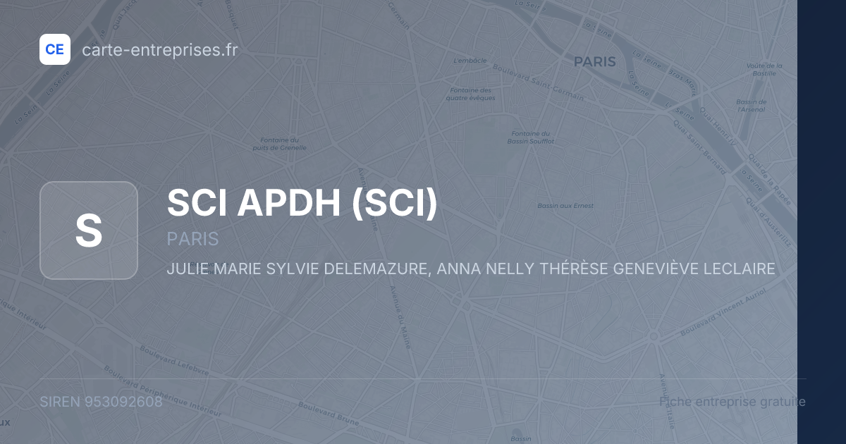SCI APDH (SCI) — 953092608 — fiche entreprise