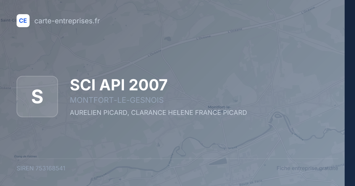 SCI API 2007 — 753168541 — fiche entreprise