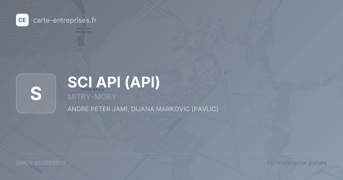 SCI API (API) — 853980803 — fiche entreprise