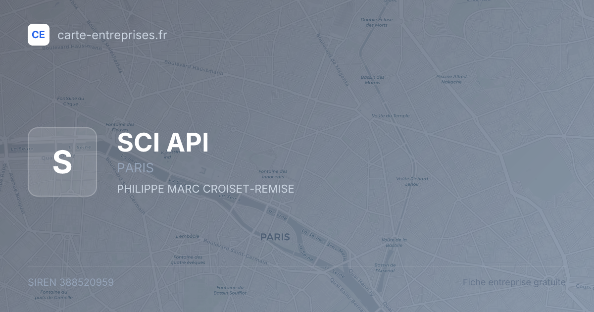 SCI API — 388520959 — fiche entreprise