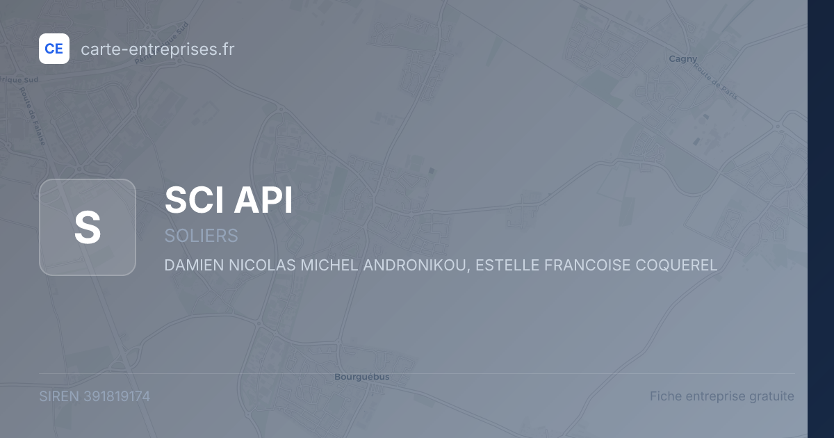 SCI API — 391819174 — fiche entreprise