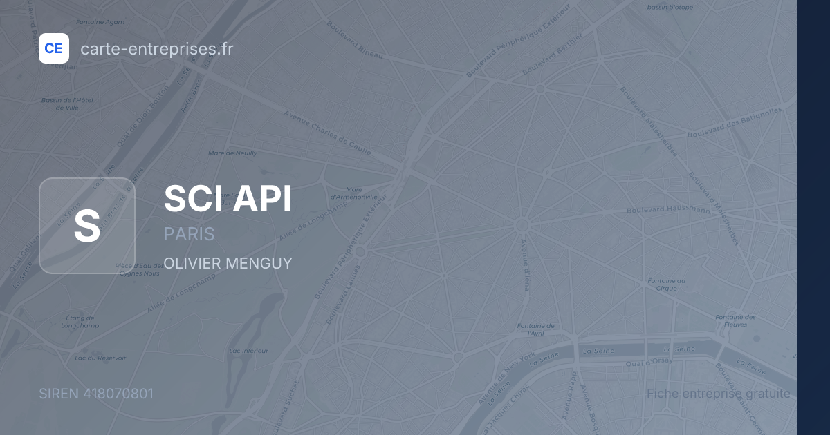 SCI API — 418070801 — fiche entreprise
