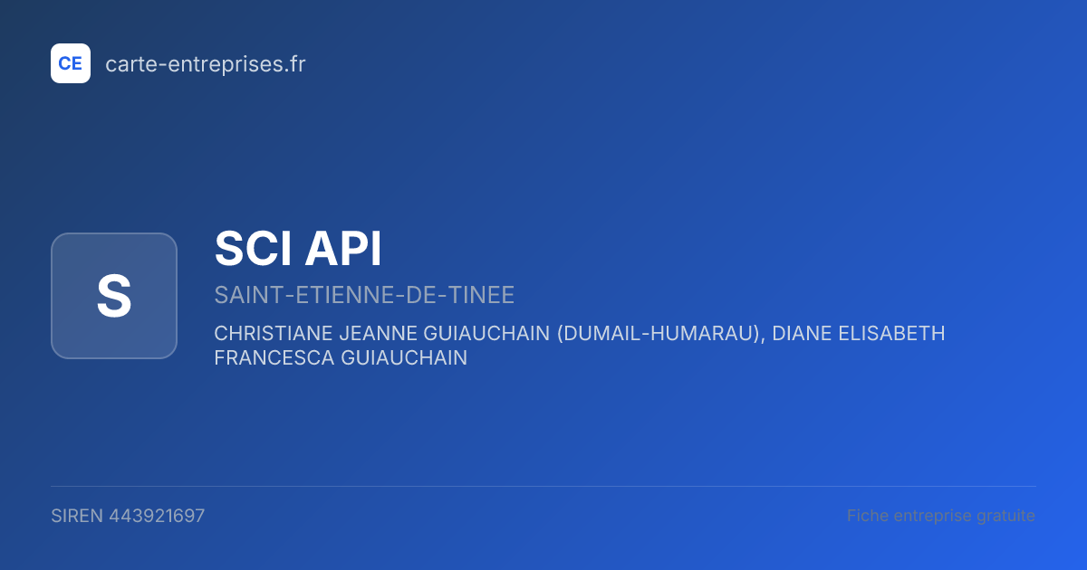 SCI API — 443921697 — fiche entreprise