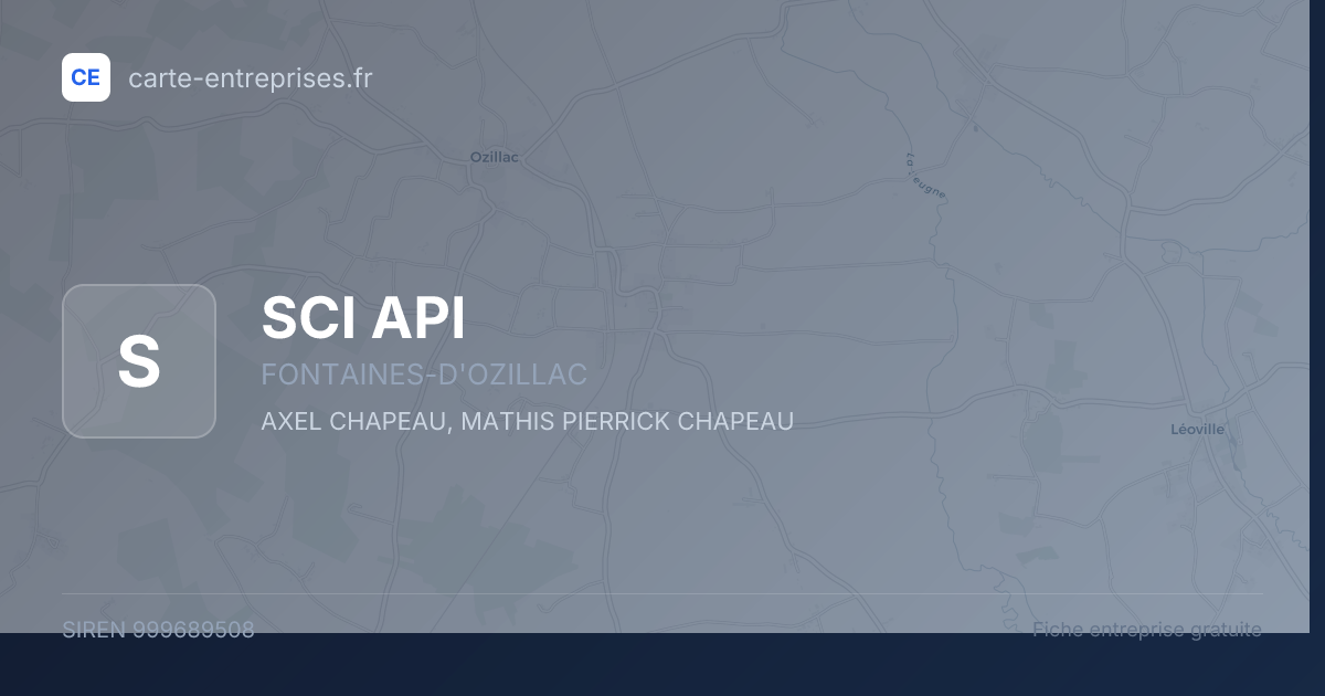 SCI API — 999689508 — fiche entreprise