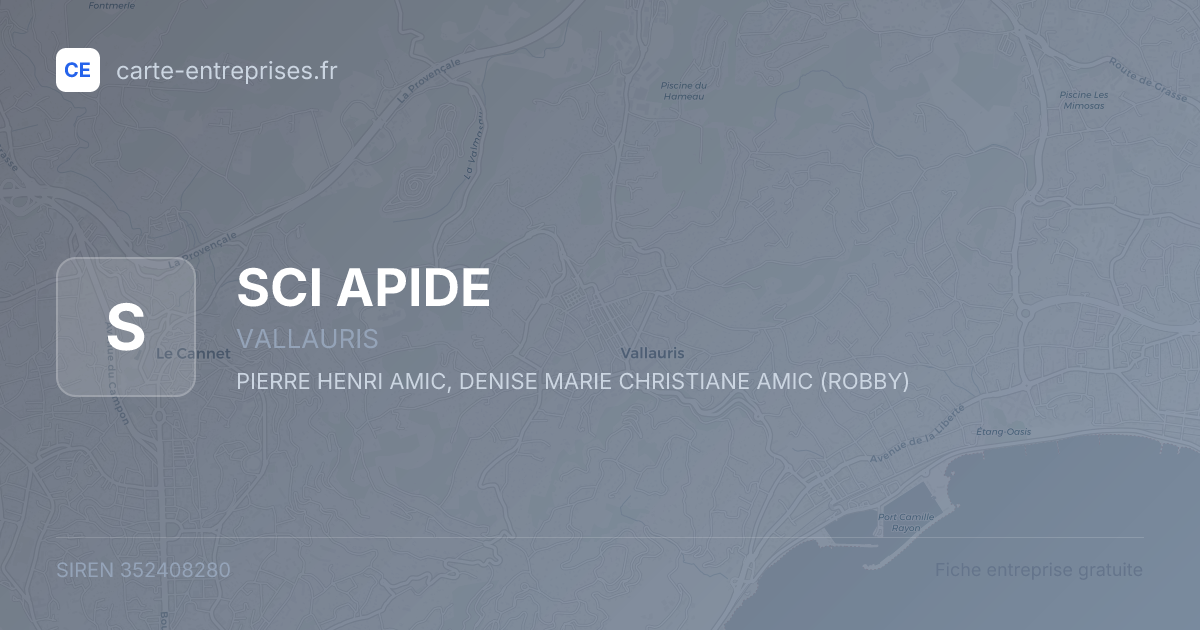 SCI APIDE — 352408280 — fiche entreprise