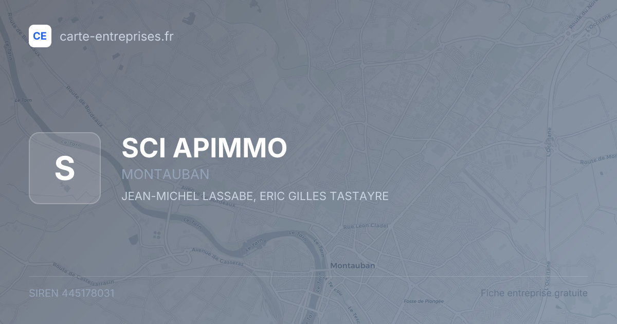 SCI APIMMO — 445178031 — fiche entreprise