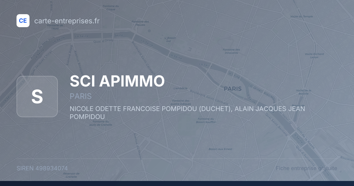 SCI APIMMO — 498934074 — fiche entreprise