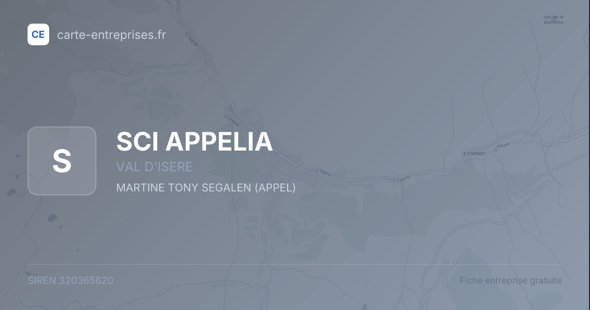 SCI APPELIA — 320365620 — fiche entreprise