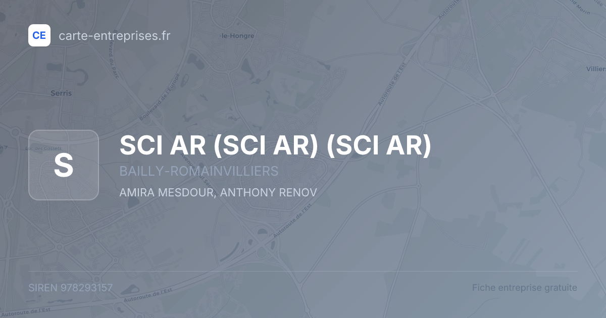 SCI AR (SCI AR) (SCI AR) — 978293157 — fiche entreprise