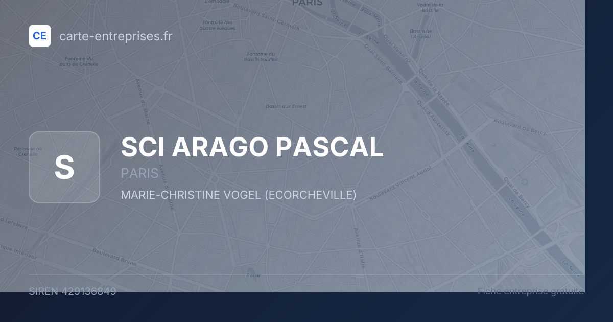 SCI ARAGO PASCAL — 429136849 — fiche entreprise
