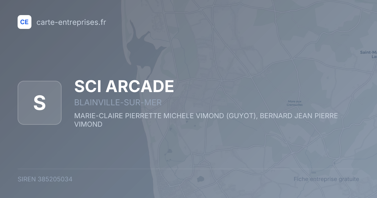 SCI ARCADE — 385205034 — fiche entreprise