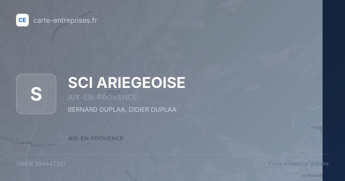 SCI ARIEGEOISE — 394447387 — fiche entreprise