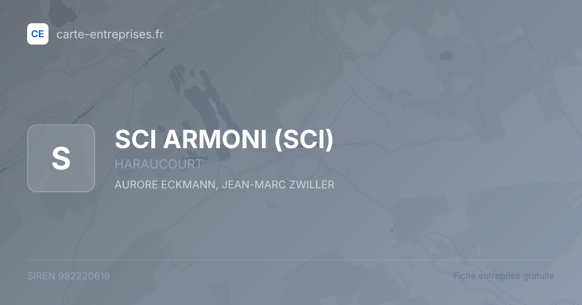 SCI ARMONI (SCI) — 982220618 — fiche entreprise
