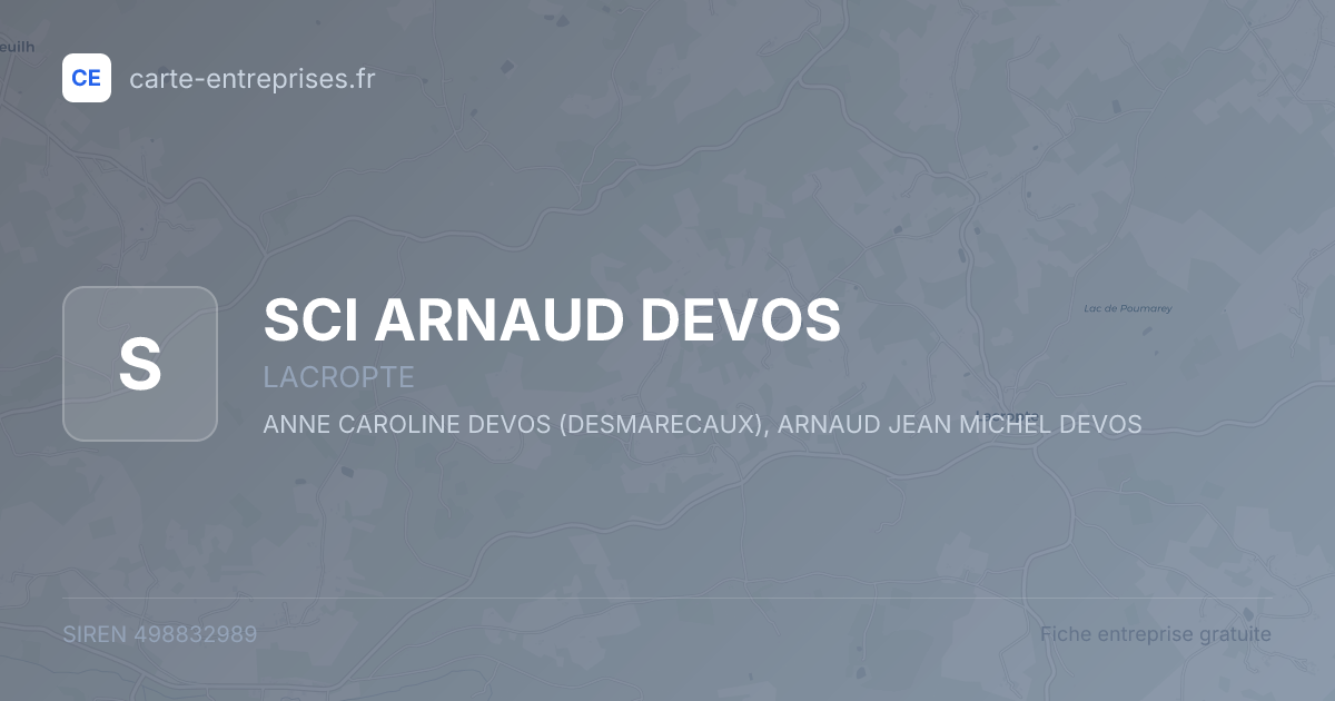 SCI ARNAUD DEVOS — 498832989 — fiche entreprise
