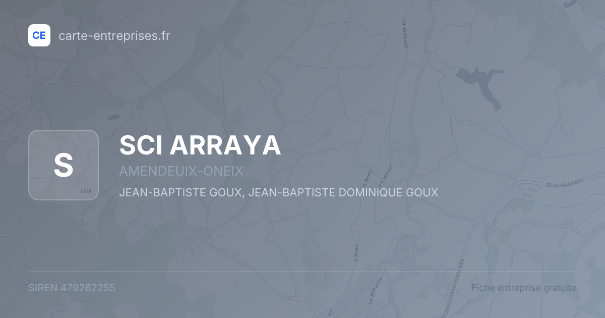 SCI ARRAYA — 479262255 — fiche entreprise