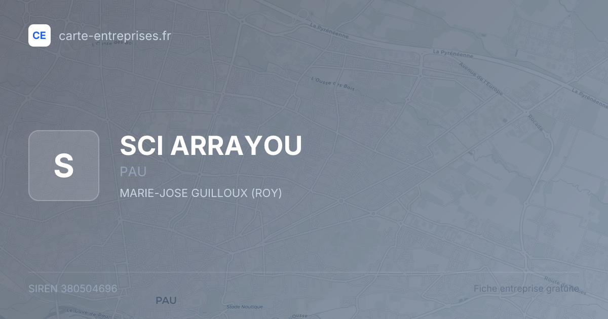 SCI ARRAYOU — 380504696 — fiche entreprise