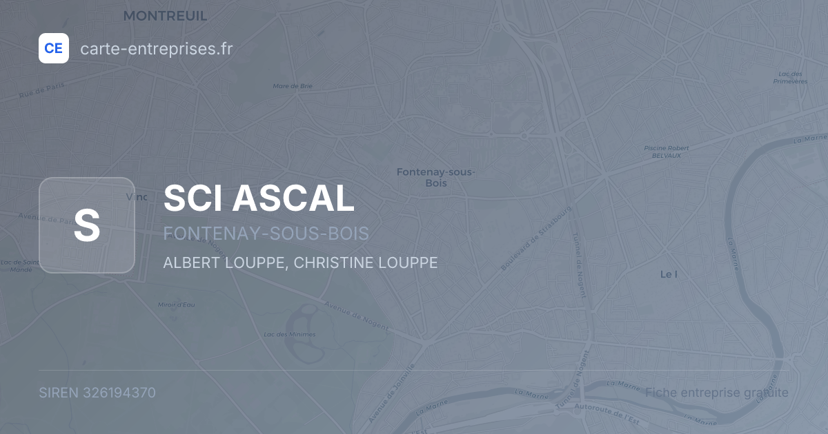 SCI ASCAL — 326194370 — fiche entreprise